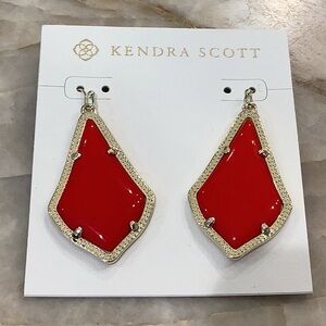 Kendra Scott Alex  Vibrant Red Drop Earrings